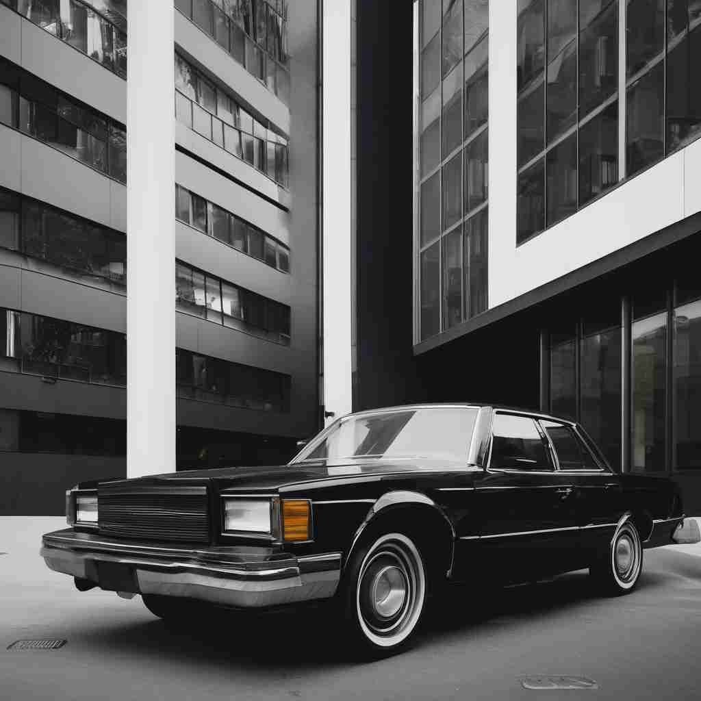 Black car and white clock 1